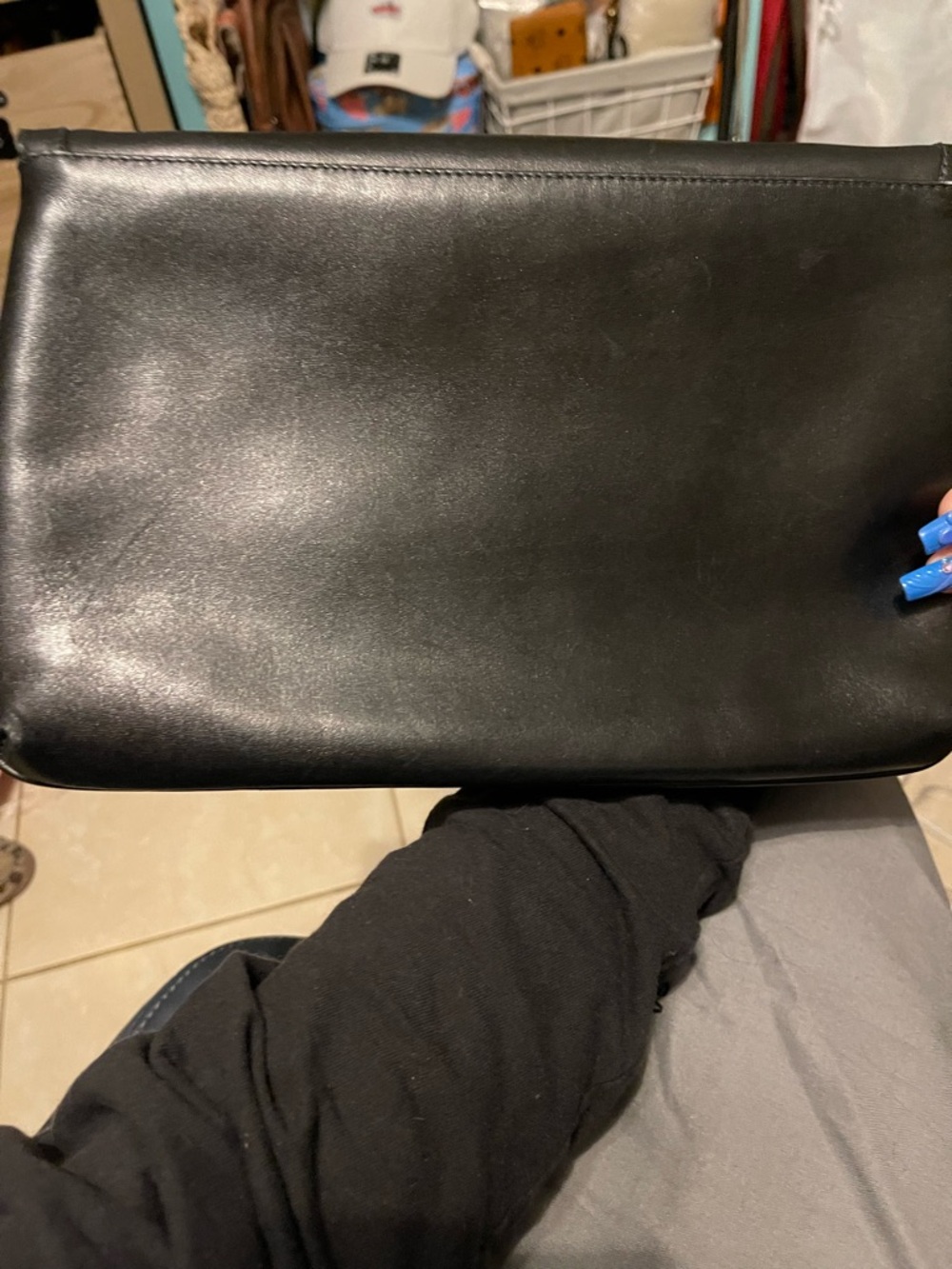 Balenciaga Black Leather Clutch Bag with Gold Hardware - Picture 2 of 5